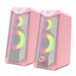 Havit SK202 Ηχεία Υπολογιστή 2.0 με Ισχύ 3W σε Ροζ Χρώμα