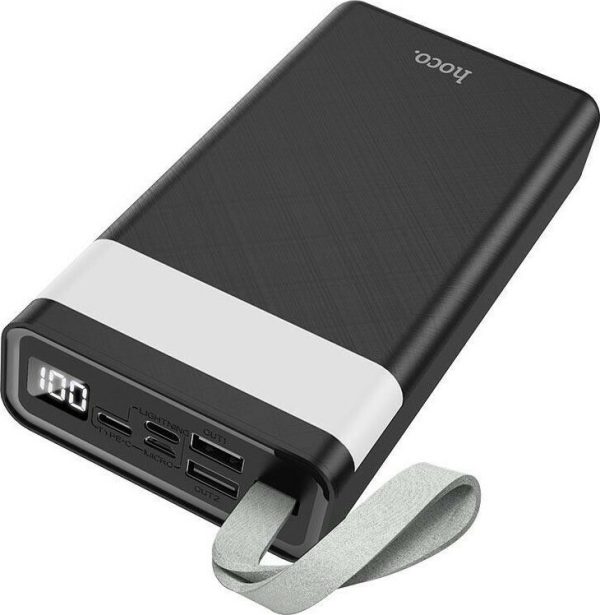 Hoco J73 Power Bank 30000mAh με 2 Θύρες USB-A Μαύρο