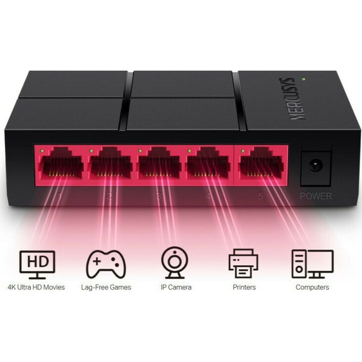 Mercusys MS105G Unmanaged L2 Switch με 5 Θύρες Gigabit 1Gbps Ethernet 3
