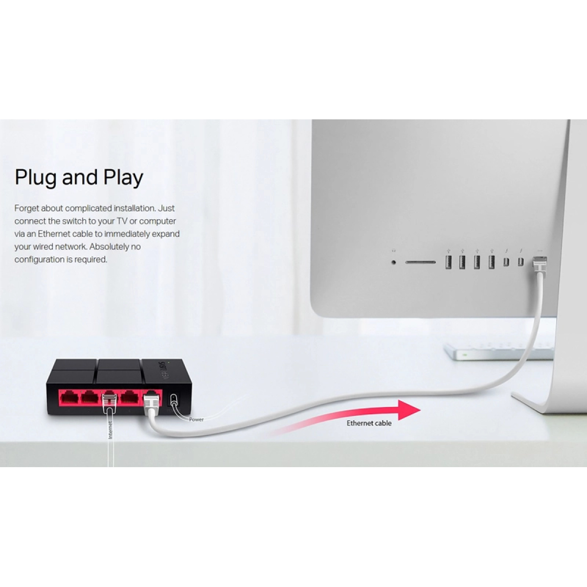 Mercusys MS105G Unmanaged L2 Switch με 5 Θύρες Gigabit 1Gbps Ethernet 6