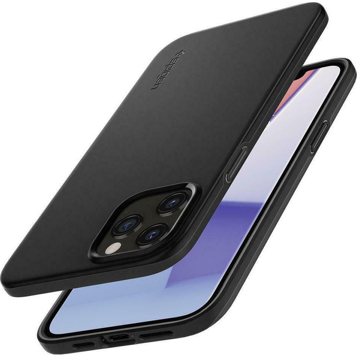 Spigen Thin Fit Back Cover Σιλικόνης Μαύρη iPhone 12 12 Pro 4