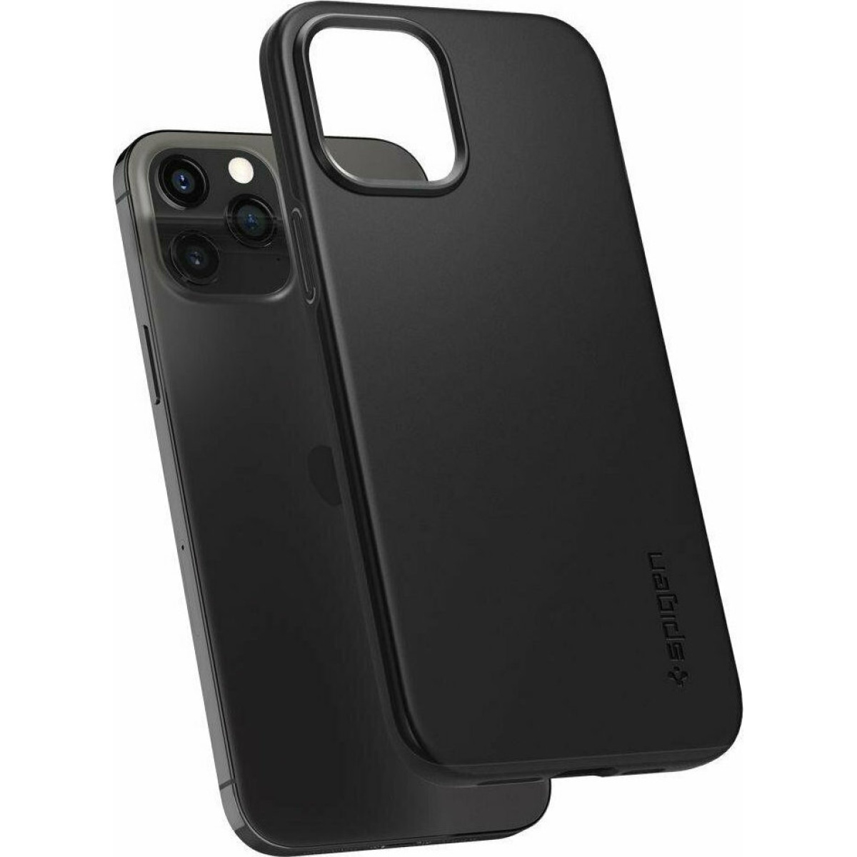 Spigen Thin Fit Back Cover Σιλικόνης Μαύρη iPhone 12 12 Pro 5