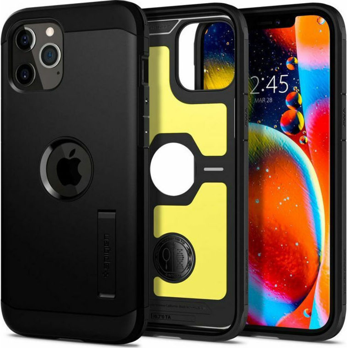 Spigen Tough Armor Back Cover Πλαστικό Μαύρο iPhone 12 12 Pro