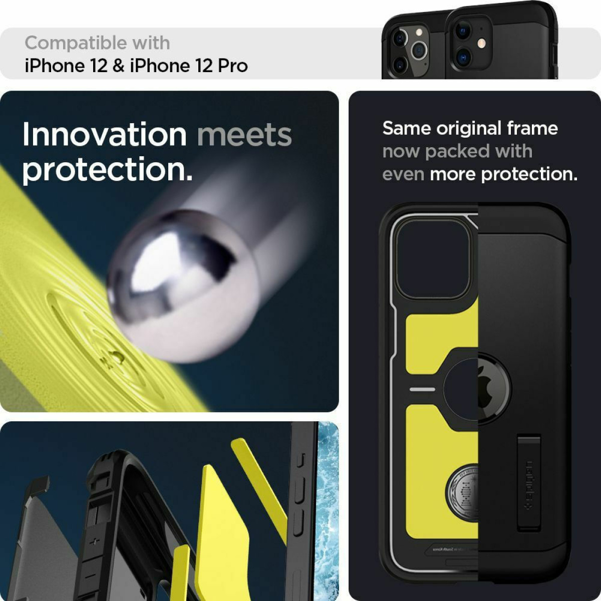 Spigen Tough Armor Back Cover Πλαστικό Μαύρο iPhone 12 12 Pro 2