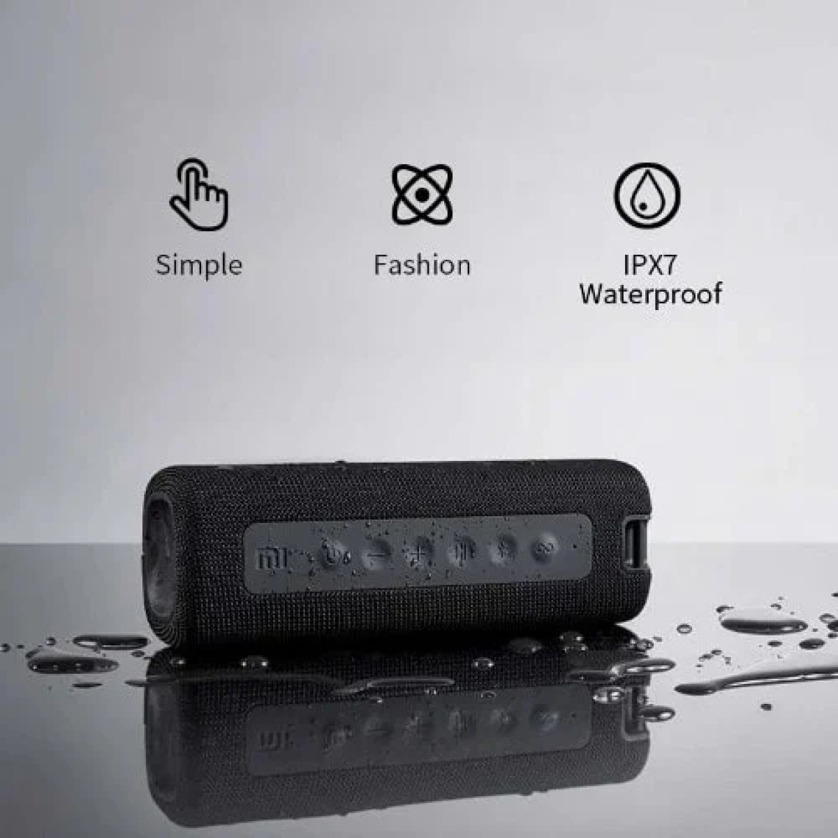 Xiaomi Mi Portable Αδιάβροχο Ηχείο Bluetooth 16W με Διάρκεια Μπαταρίας έως 13 ώρες Μαύρο