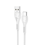 Hoco Regular USB 2.0 Cable USB-C male - USB-A male Λευκό 1m (Cool Power)