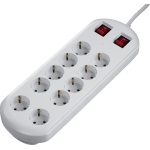 HAMA Socket Line 10 Πολύπριζο 10 Θέσεων με Διακόπτη και Καλώδιο 2m Λευκό