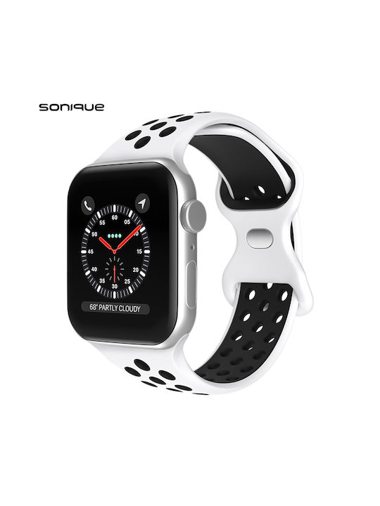 Sonique Sport Λουράκι Σιλικόνης Λευκό / Μαύρο (Apple Watch 42/44/45mm) - Image 1