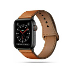 Tech-Protect LeatherFit Λουράκι Δερμάτινο Καφέ (Apple Watch 42/44/45mm)