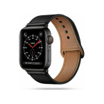 Tech-Protect LeatherFit Λουράκι Δερμάτινο Μαύρο (Apple Watch 42/44/45mm)