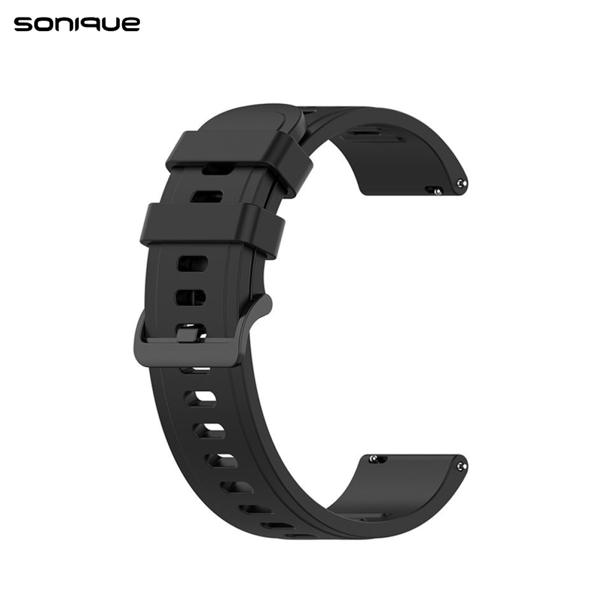 Λουράκι Σιλικόνης Soft Band Sonique 22mm για Amazfit GTR 3 GTR 47mm GTR 3 pro MGTR 2e GTR 2 3 Stratos 2 Stratos Μαύρο