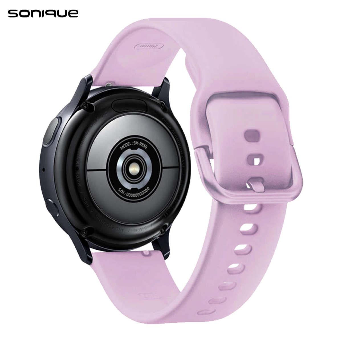 Λουράκι Σιλικόνης Universal Soft Band Sonique 22mm για Samsung Huawei Amazfit Xiaomi Honor Βιολετί