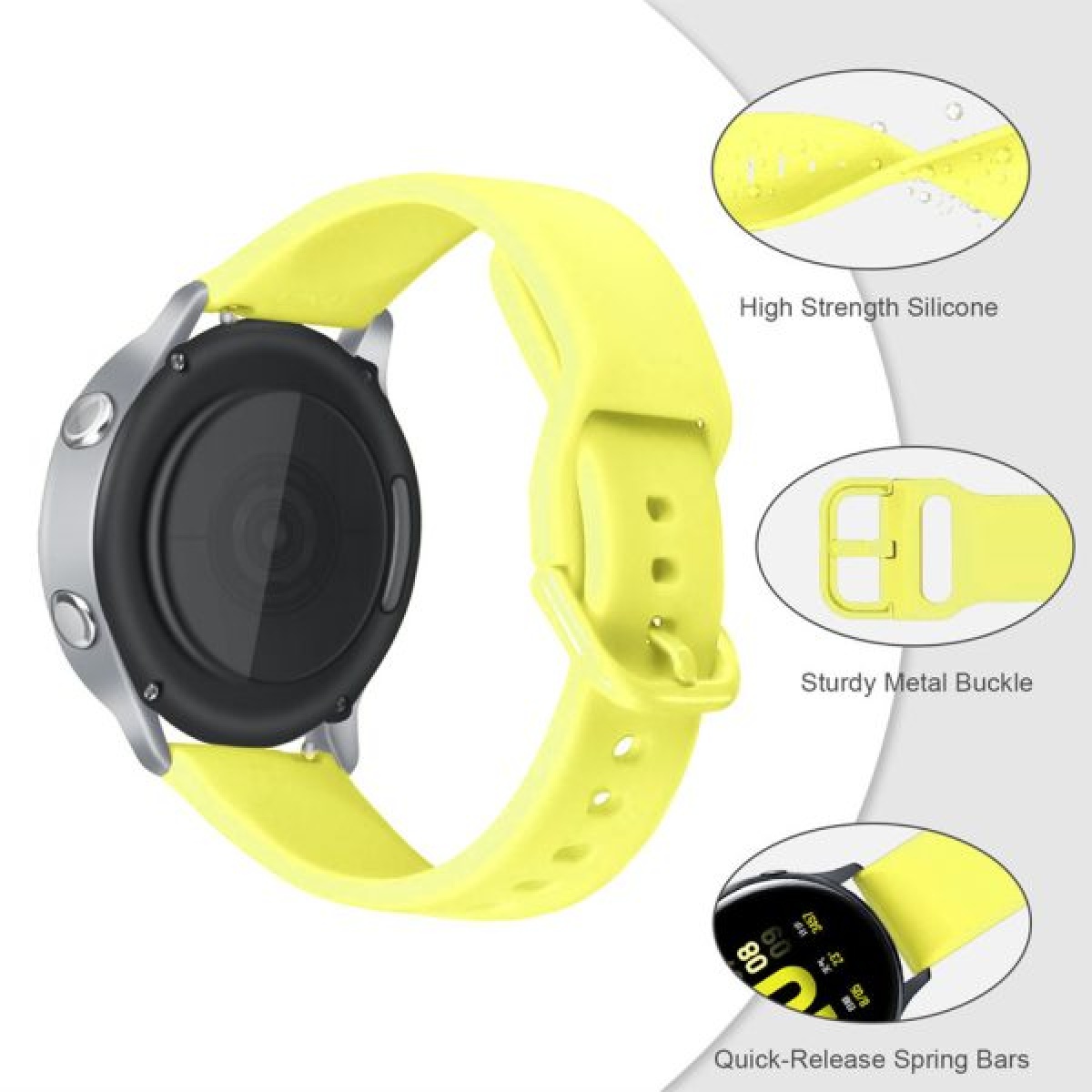 Λουράκι Σιλικόνης Universal Soft Band Sonique 22mm για Samsung Huawei Amazfit Xiaomi Honor Κίτρινο 2