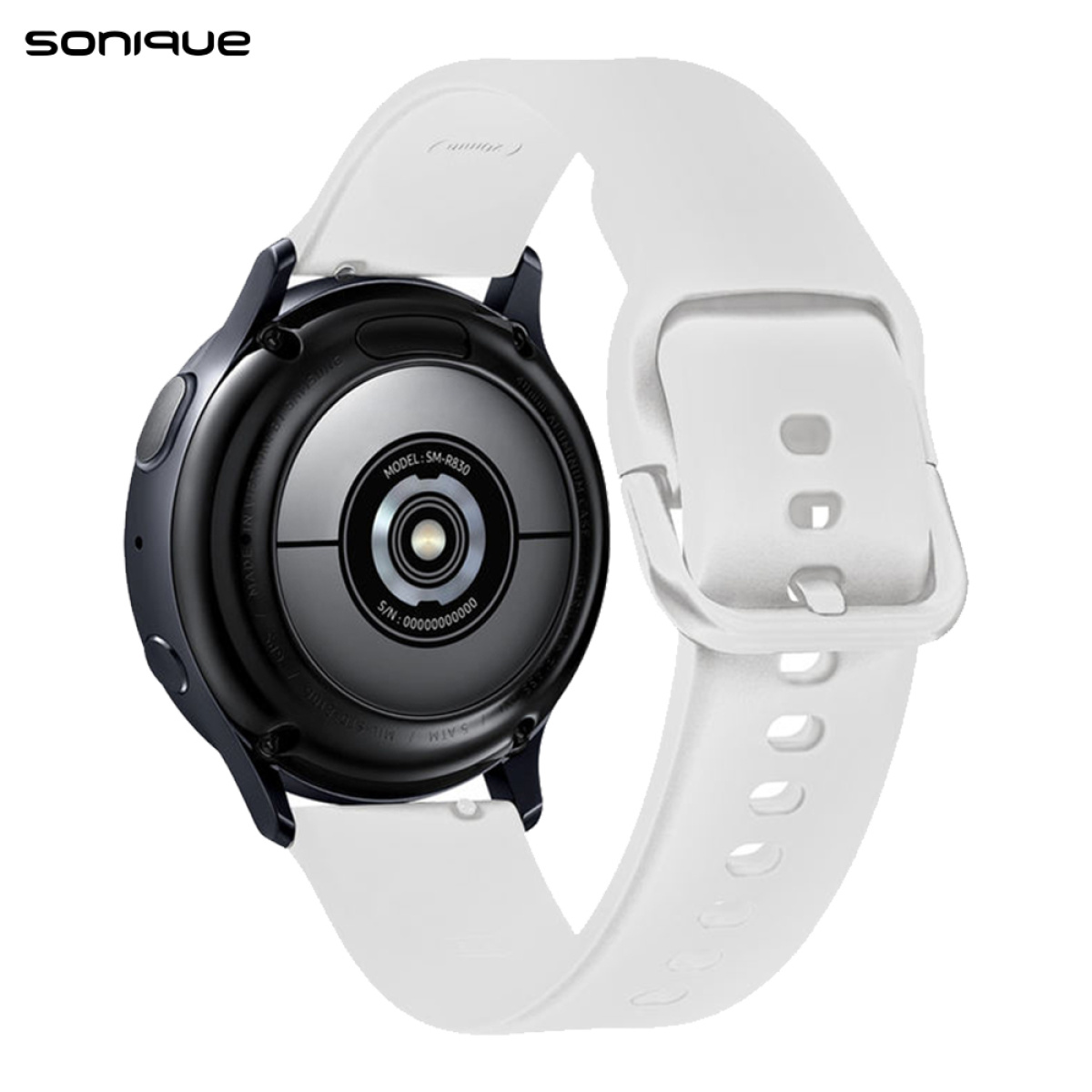 Λουράκι Σιλικόνης Universal Soft Band Sonique 22mm για Samsung Huawei Amazfit Xiaomi Honor Λευκό