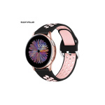 Λουράκι Σιλικόνης Universal Soft Band Sonique 22mm για Samsung, Huawei, Amazfit, Xiaomi, Honor Μαυρο/ροζ