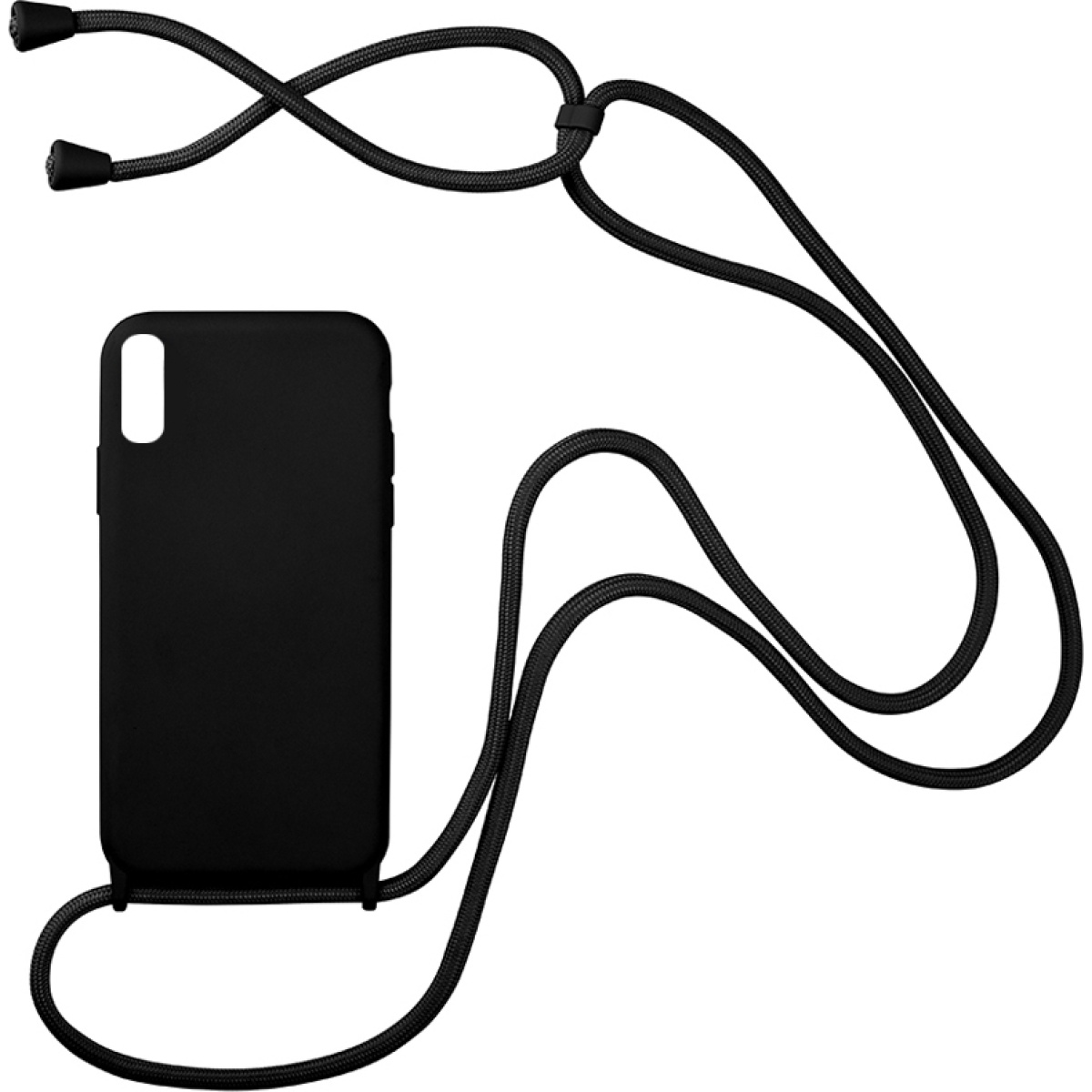 Carryhang Back Cover Σιλικόνης με Λουράκι Για Redmi 9A 9AT 9i Μαύρο