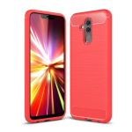 Θήκη Σιλικόνης Carbon TPU Fiber Brushed για Huawei Mate 20 Lite Κόκκινο