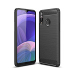 Θήκη σιλικόνης Carbon TPU Fiber Brushed για Samsung Galaxy A20S Μαύρο