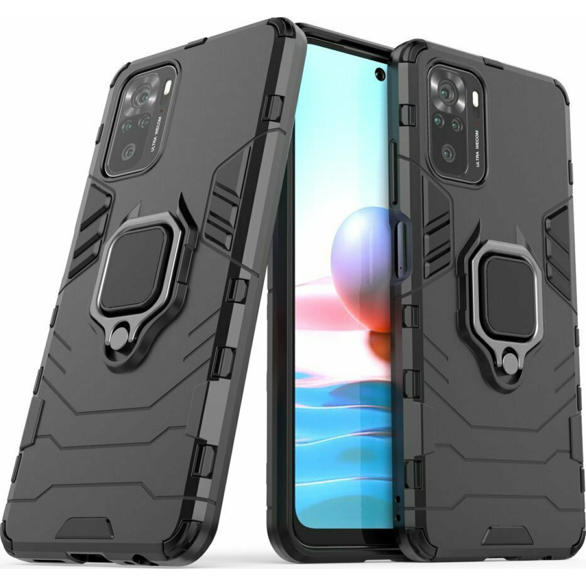 Θήκη Hurtel Ring Armor Back Cover Πλαστικό ΟΕΜ Για Xiaomi Redmi Note 10 10S Μαύρο