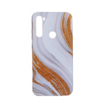 Θήκη Σιλικόνης Marble Silicon για Xiaomi Redmi Note 8T Gold/White