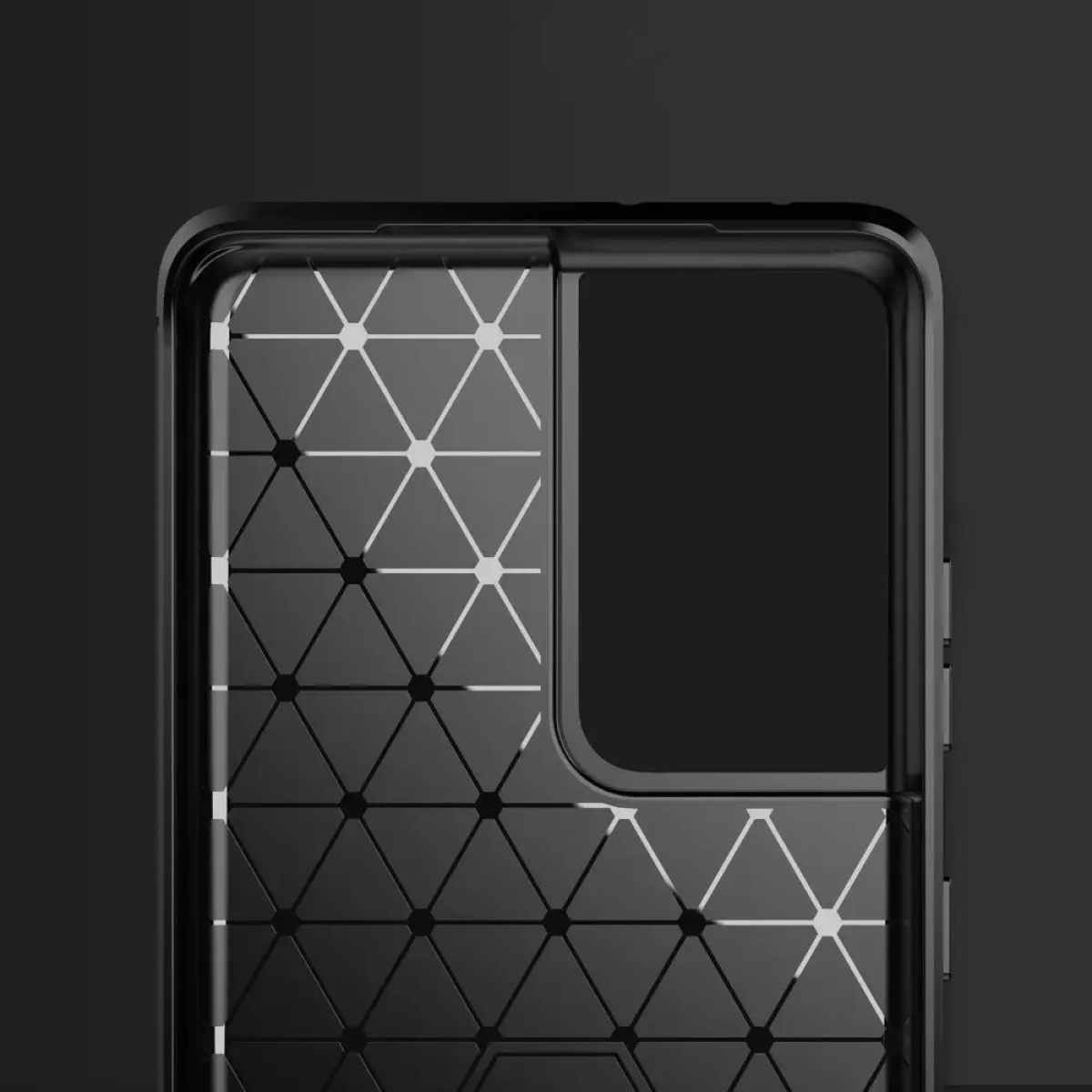 Θήκη Σιλικόνης TCarbon Case Flexible Cover TPU Για Samsung Galaxy S21 Ultra Μαύρο 2