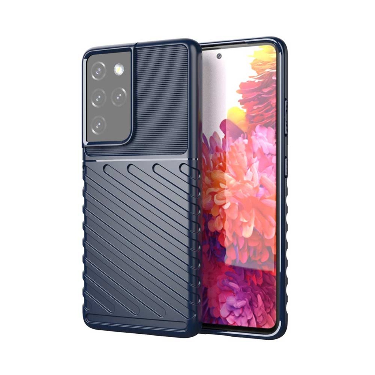 Θήκη Σιλικόνης Thunder Case Flexible Tough Rugged Samsung Galaxy S21 Ultra Μπλε
