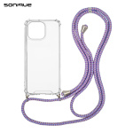 Θήκη Σιλικόνης με Κορδόνι Sonique Armor Clear για iPhone 14 Pro Max Rainbow Λιλά