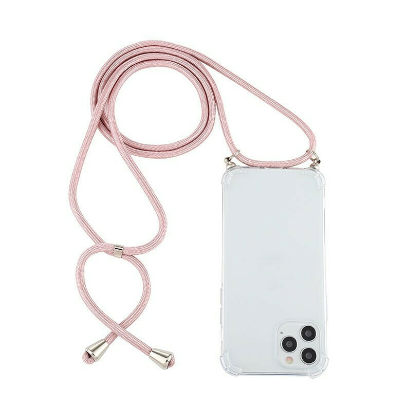 20220630155433_four_corner_shockproof_thiki_silikonis_diafani_me_louraki_pink_apple_iphone_12_pro_12.jpeg ΡΟΖ Θήκη Σιλικόνης Με Λουράκι για iPhone 12/12 Pro Διάφανο/Ροζ - Image 1