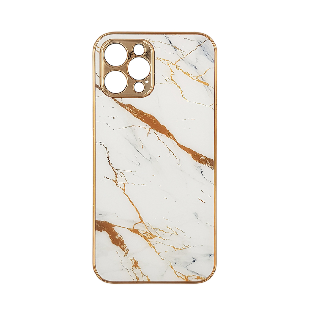 GKK Electroplate Marble Glass Case Apple iPhone 12 λευκο