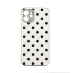 Θήκη GKK Electroplate Glass Case για iPhone 12 Πουά Ασπρο
