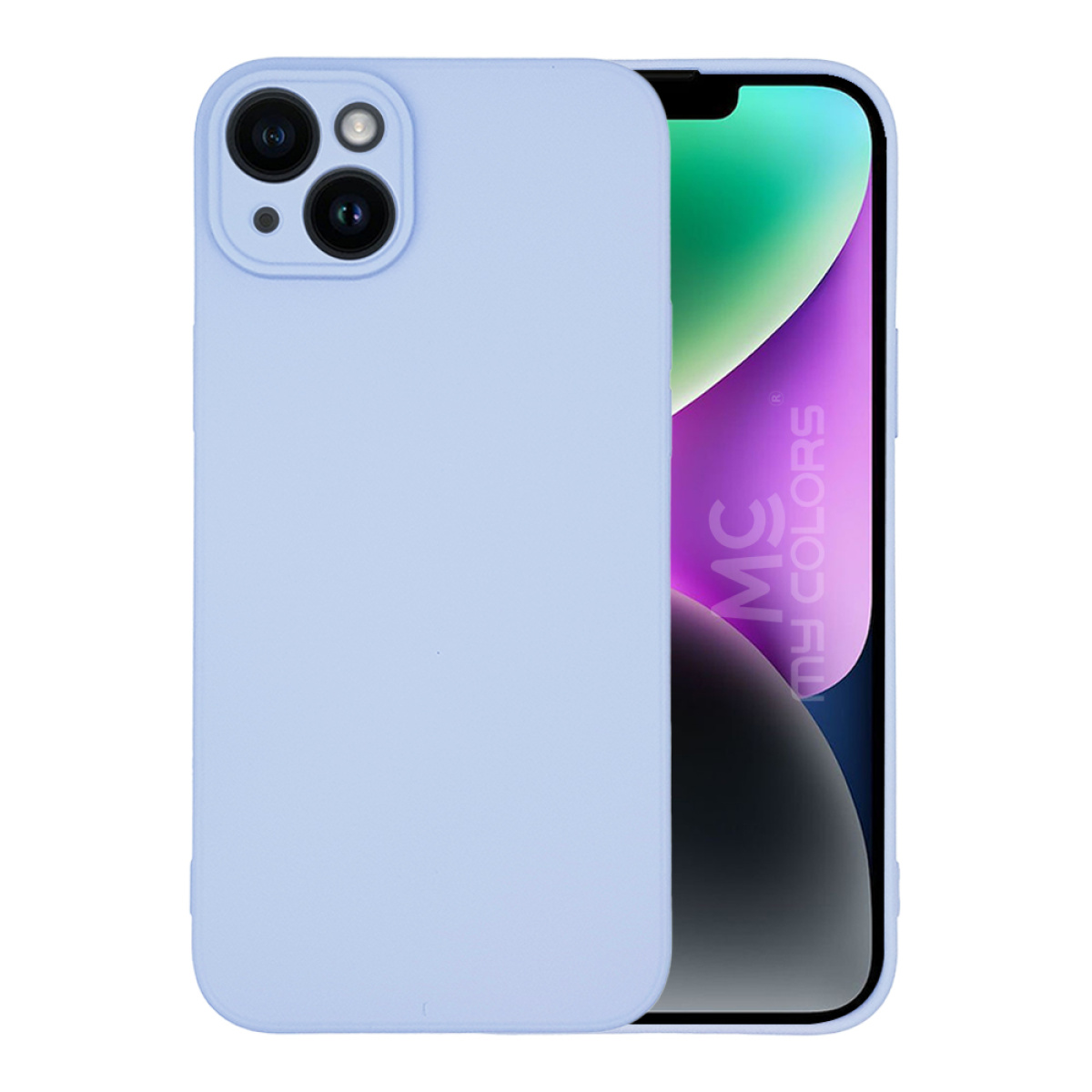 Θήκη Σιλικόνης My Colors για Apple iPhone 14 Plus Μαύρο λιλα