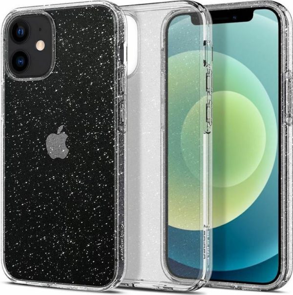 Θήκη Σιλικόνης Spigen Liquid Crystal Glitter Back Cover για iPhone 12 Mini Διάφανο