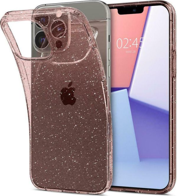 Θήκη Σιλικόνης Spigen Liquid Crystal Glitter Back Cover για iPhone 13 Pro Max Ροζ