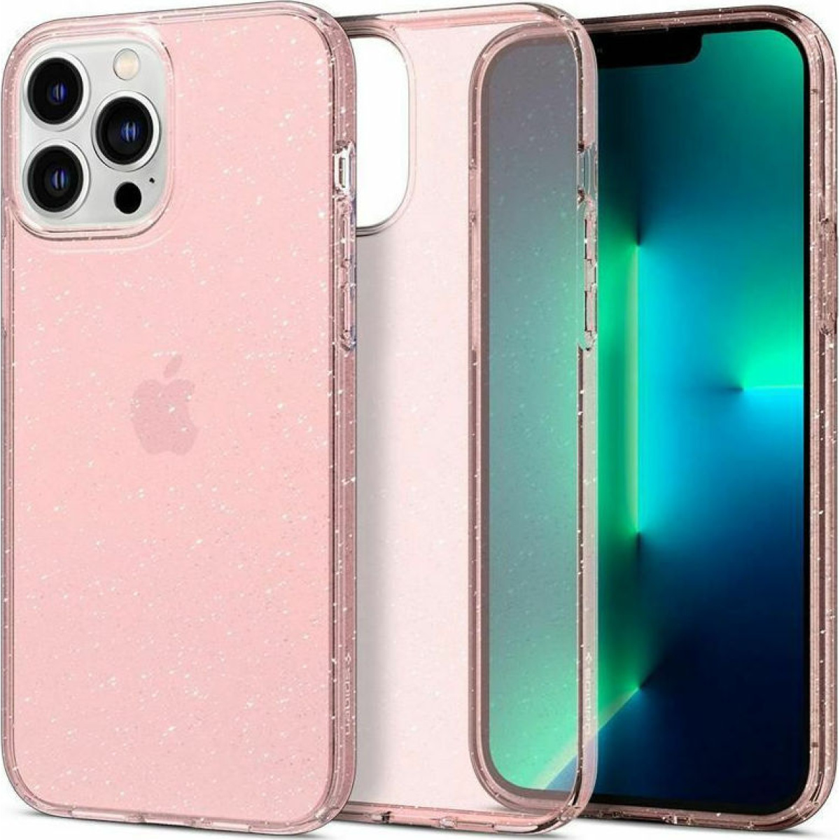 Θήκη Σιλικόνης Spigen Liquid Crystal Glitter Back Cover για iPhone 13 Pro Διάφανο Ροζ