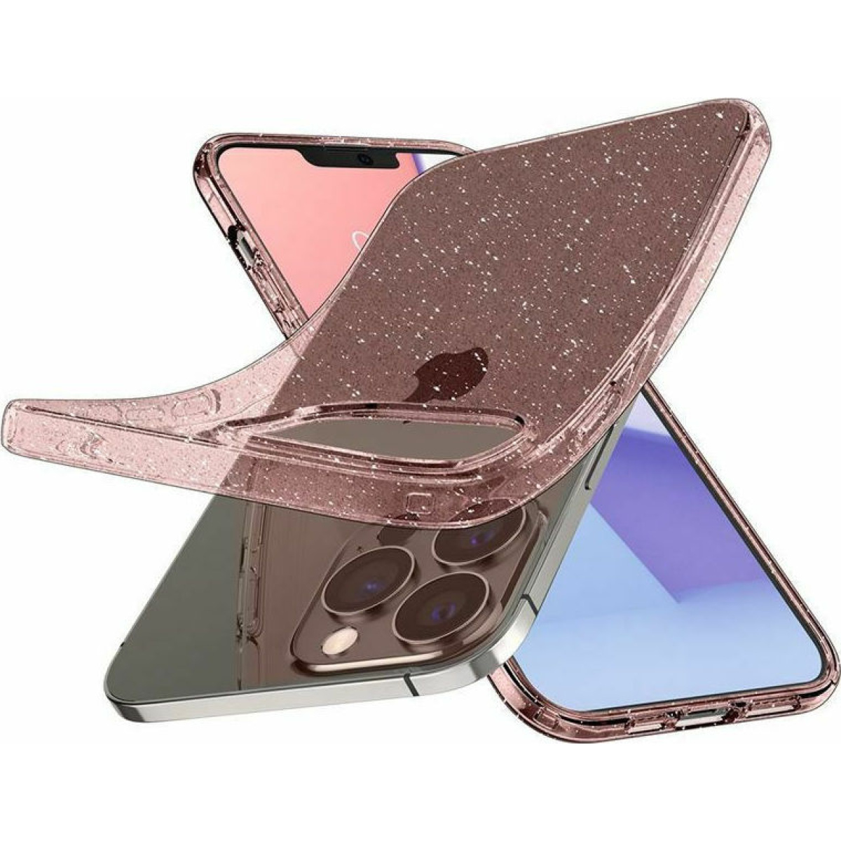 Θήκη Σιλικόνης Spigen Liquid Crystal Glitter Back Cover για iPhone 13 Pro Διάφανο Ροζ 5