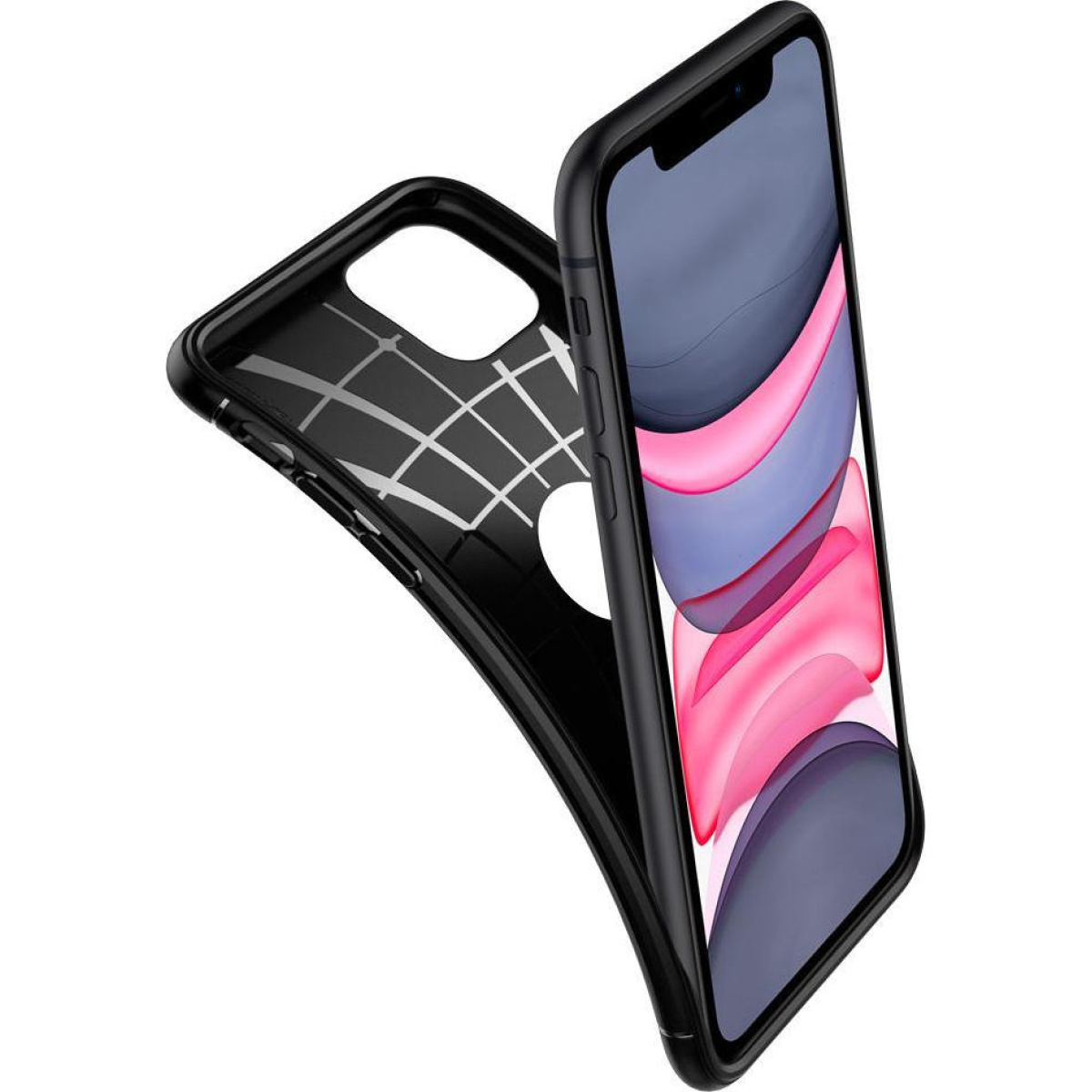 Θήκη Σιλικόνης Spigen Rugged Armor Back Cover για iPhone 11 Μαύρο Ματ 3