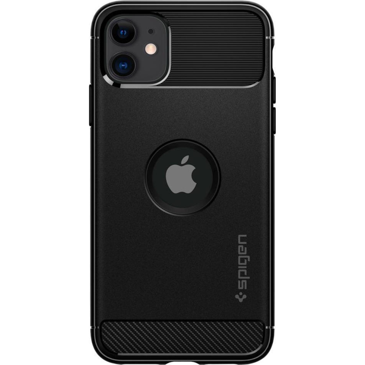 Θήκη Σιλικόνης Spigen Rugged Armor Back Cover για iPhone 11 Μαύρο Ματ 5