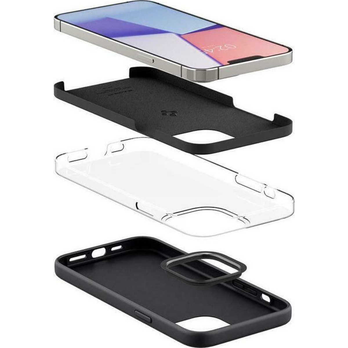 Θήκη Σιλικόνης Spigen Silicone Fit Back Cover για iPhone 13 Pro Μαύρο 3