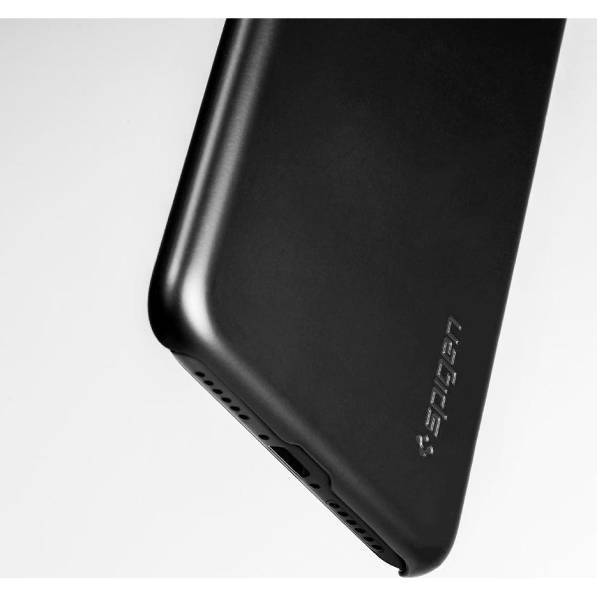 Θήκη Σιλικόνης Spigen Thin Fit Back Cover για iPhone 11 Μαύρο Ματ 6