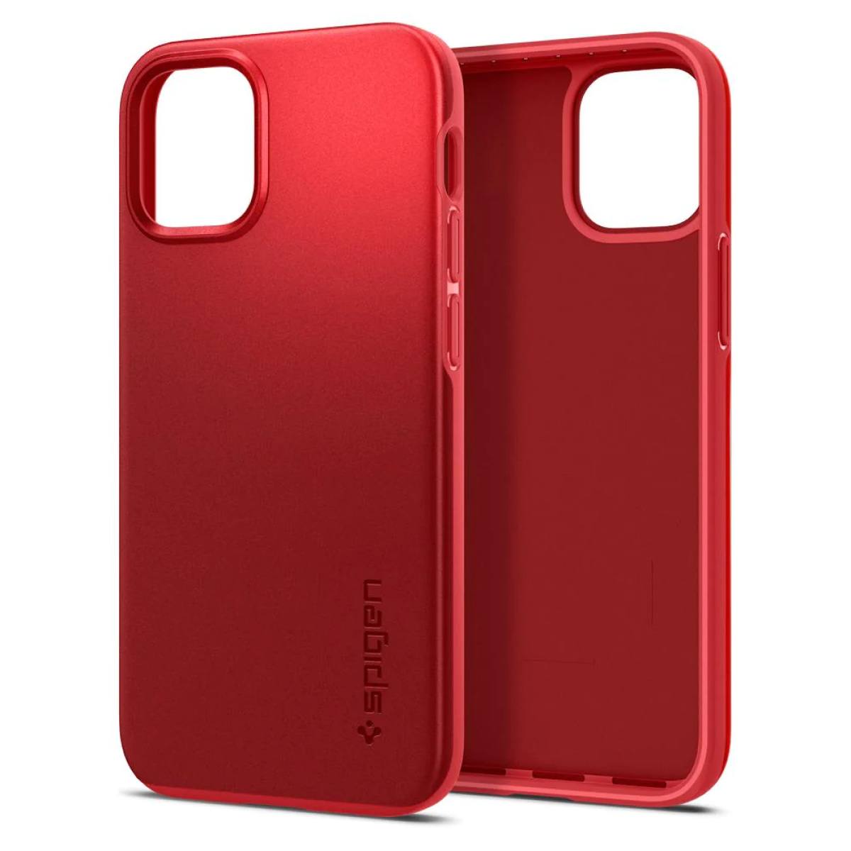 Θήκη Σιλικόνης Spigen Thin Fit Back Cover για iPhone 12 Mini Κόκκινο 3