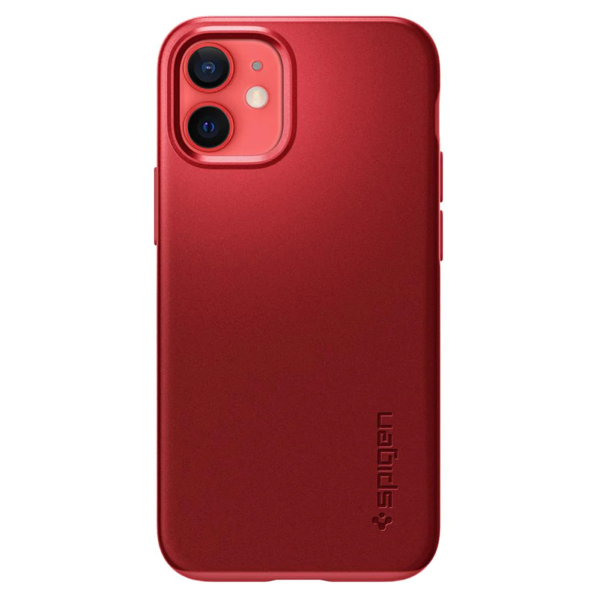 Θήκη Σιλικόνης Spigen Thin Fit Back Cover για iPhone 12 Mini Κόκκινο 8