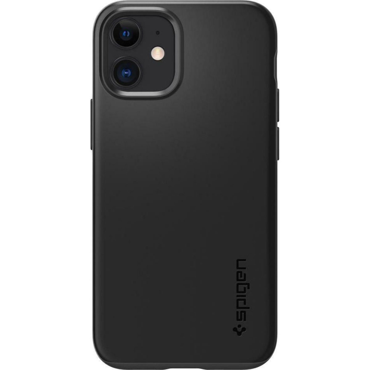 Θήκη Σιλικόνης Spigen Thin Fit Back Cover για iPhone 12 Mini Μαύρο 6