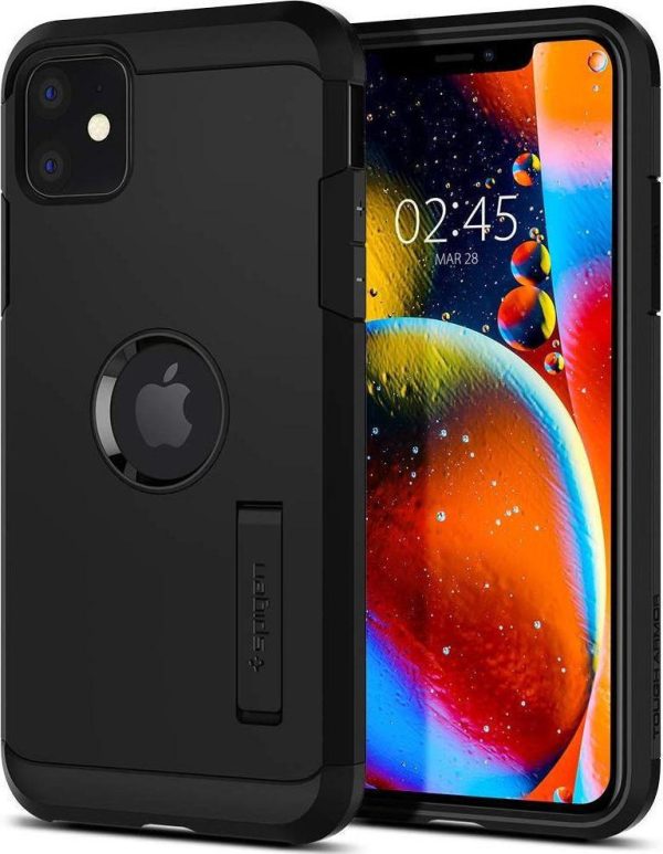 Θήκη Σιλικόνης Spigen Tough Armor Back Cover για iPhone 11 Μαύρο Ματ