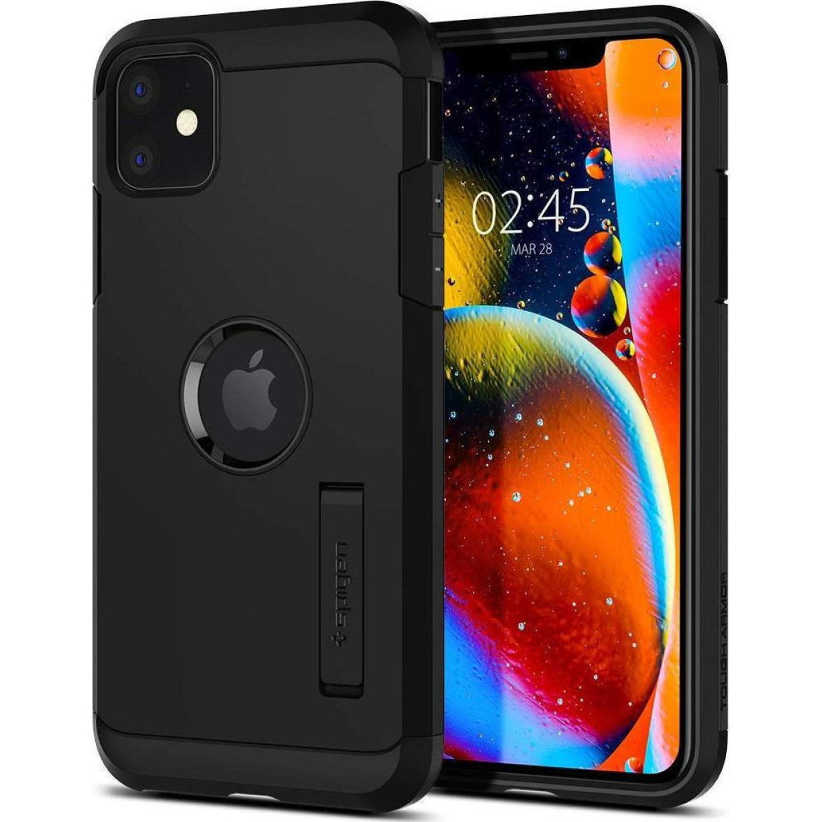 Θήκη Σιλικόνης Spigen Tough Armor Back Cover για iPhone 11 Μαύρο Ματ