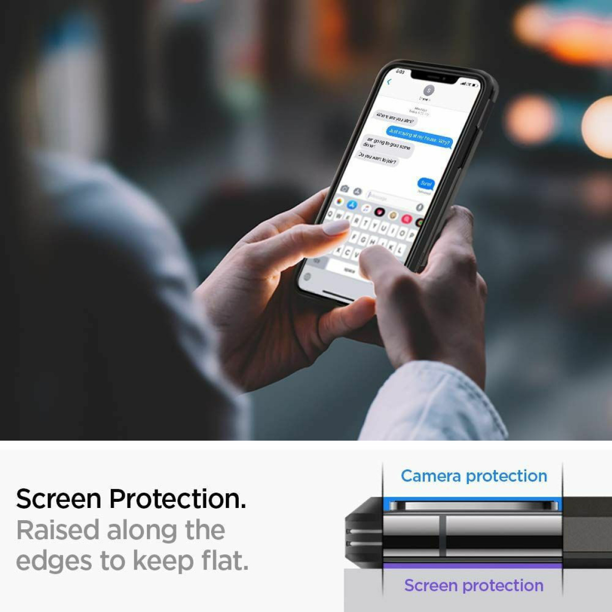 Θήκη Σιλικόνης Spigen Tough Armor Back Cover για iPhone 11 Μαύρο Ματ 7