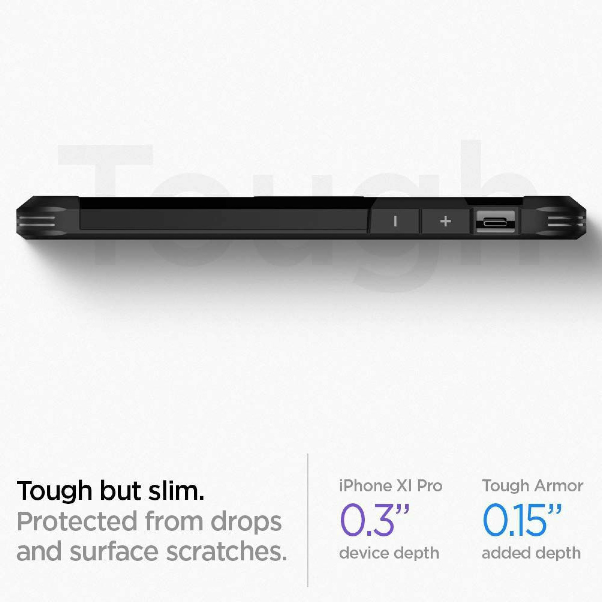 Θήκη Σιλικόνης Spigen Tough Armor Back Cover για iPhone 11 Μαύρο Ματ 8