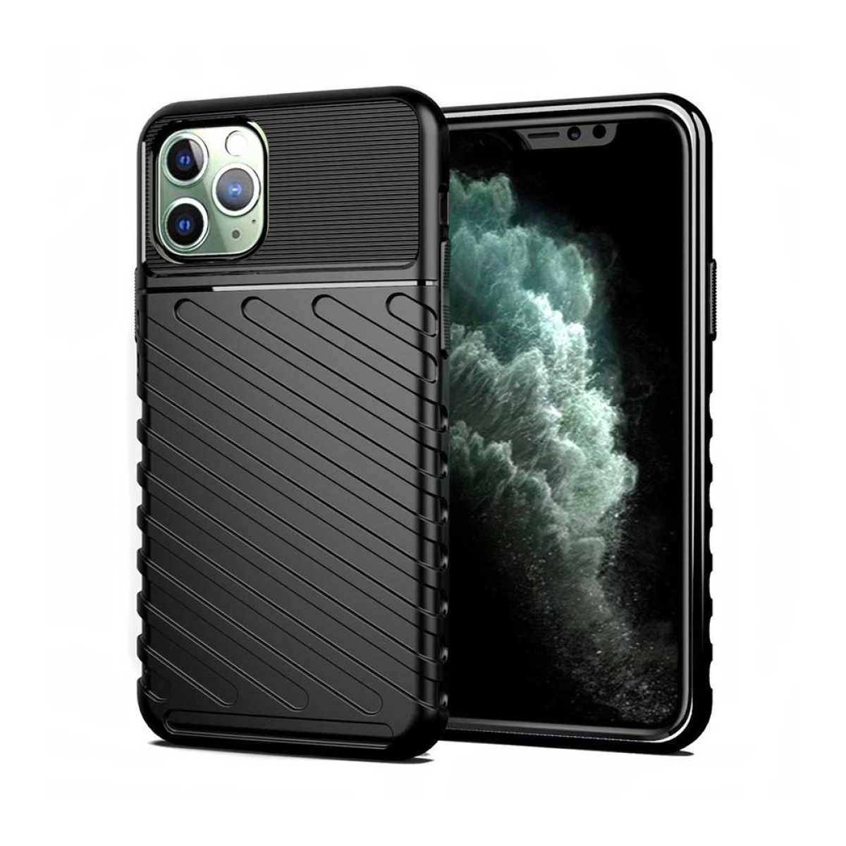 Θήκη Σιλικόνης Thunder Case Flexible Tough Rugged για iPhone 11 Pro Max Μαύρο 1