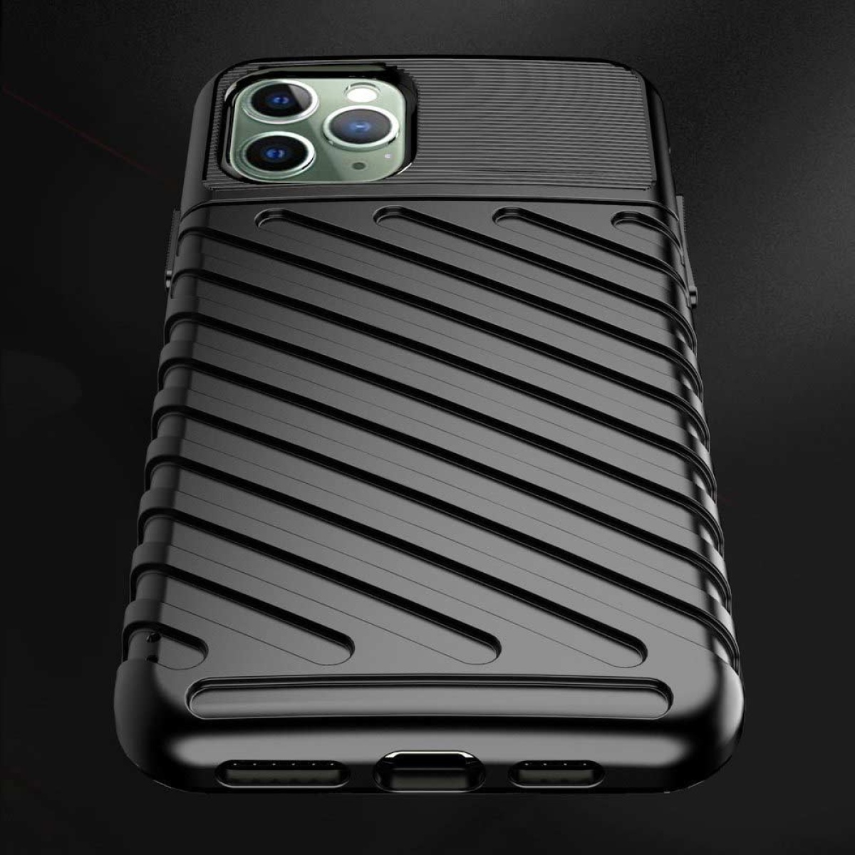 Θήκη Σιλικόνης Thunder Case Flexible Tough Rugged για iPhone 11 Pro Max Μαύρο 5