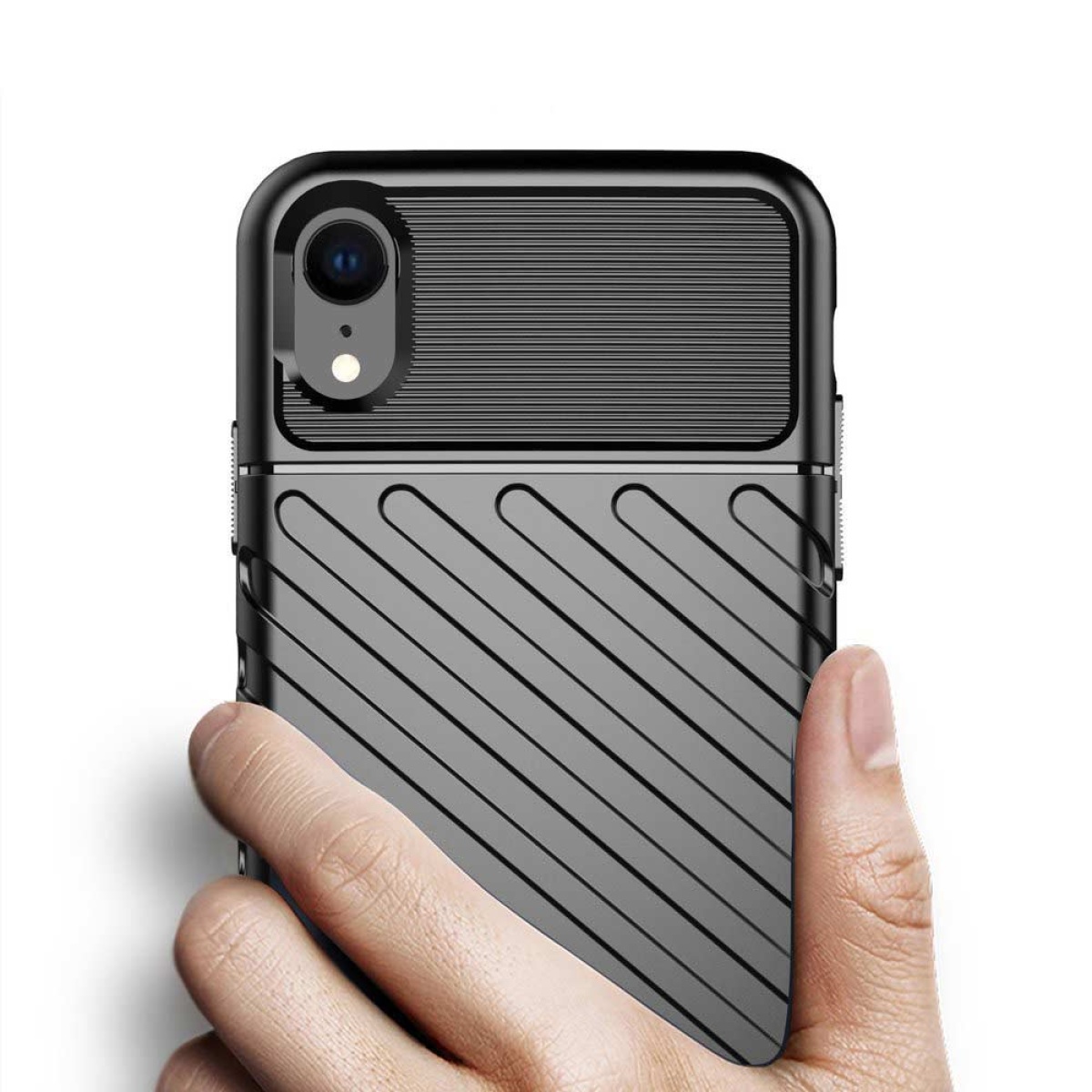 Θήκη Σιλικόνης Thunder Case Flexible Tough Rugged για iPhone Xr Μαύρο 3