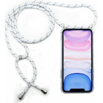 Θήκη Σιλικόνης Με Λουράκι για iPhone 12/12 Pro Διάφανο/Ασπρο